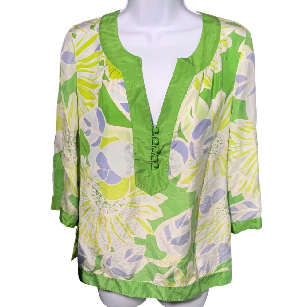 Banana Republic Silk V-Neck Tunic Style Top size Small